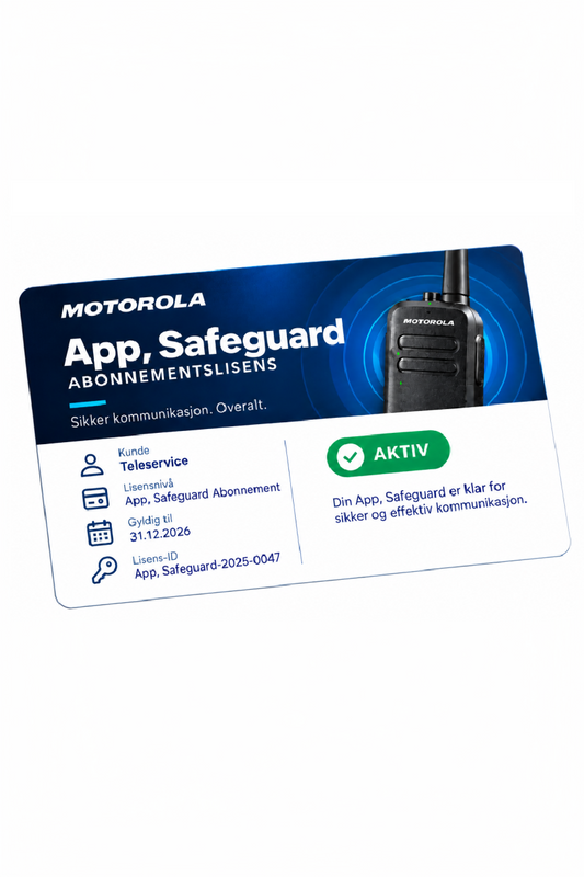 Abonnement til Motorola Wave PTX app, Safeguard