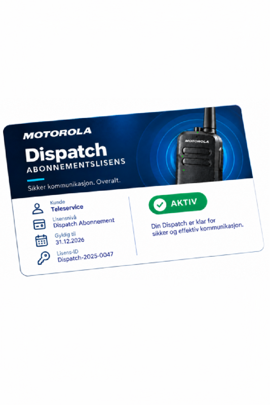 Abonnement til Motorola Wave PTX dispatch