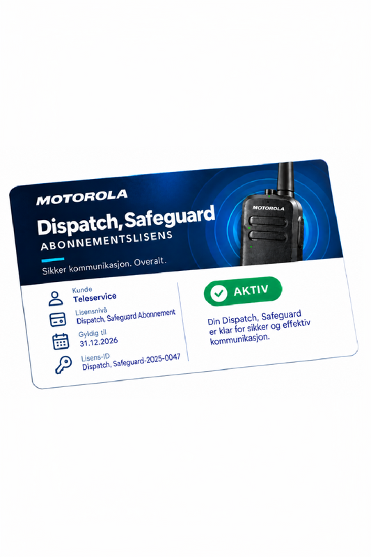 Abonnement til Motorola Wave PTX dispatch, Safeguard