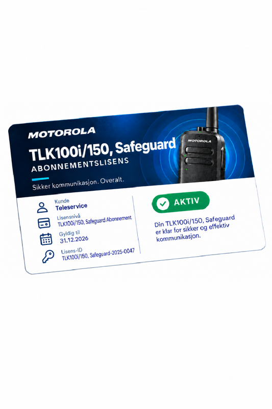 Abonnement til Motorola Wave TLK100i/TLK150, Safeguard