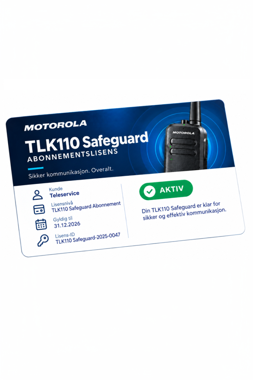 Abonnement til Motorola Wave TLK110, Safeguard